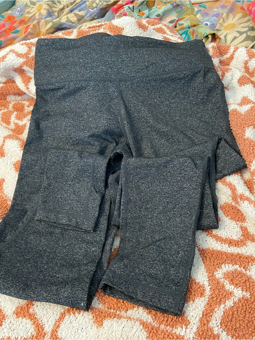 Shimmery Charcoal High-Waist Full Length Leggings